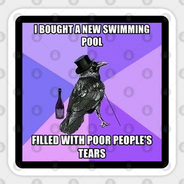 Swimming pool with poor people's tears Sticker by akastardust